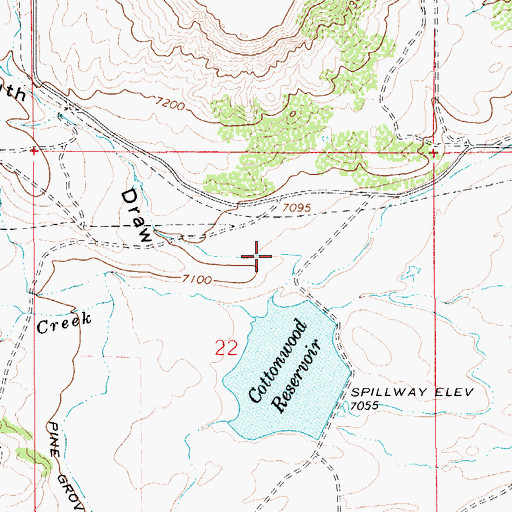 Topographic Map of South Draw, WY