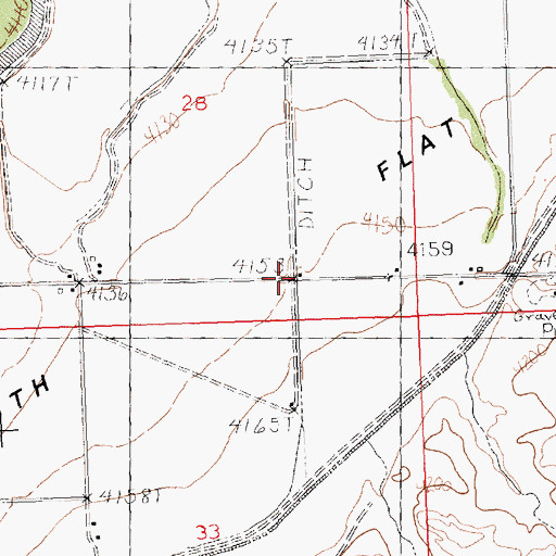 Topographic Map of South Flat School, WY