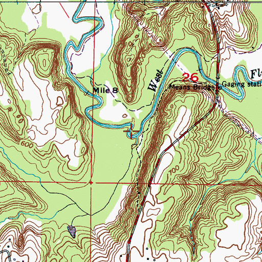 Topographic Map of Crawford Creek, AL