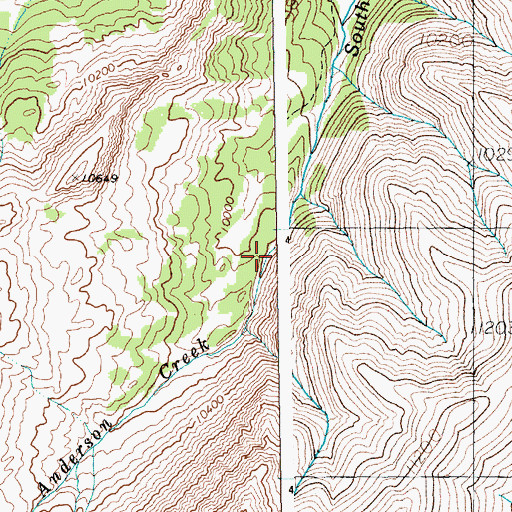 Topographic Map of South Fork Anderson Creek, WY