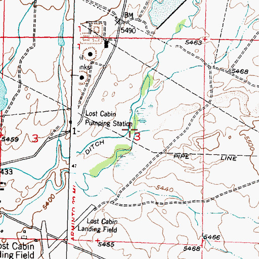 Topographic Map of South Fork Badwater Creek, WY