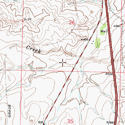 Topographic Map of South Fork Bull Creek, WY