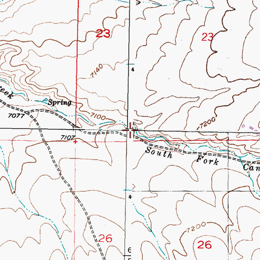 Topographic Map of South Fork Canyon Creek, WY