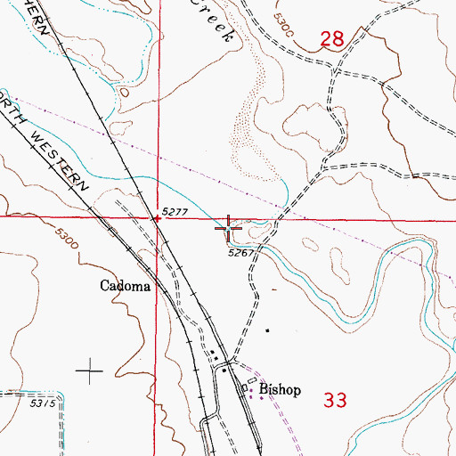 Topographic Map of South Fork Casper Creek, WY