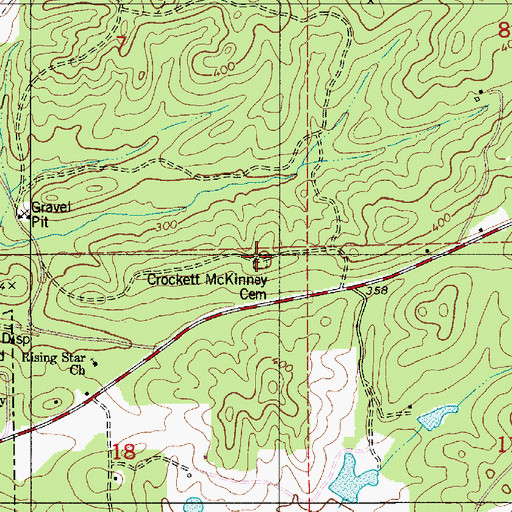 Topographic Map of Crockett McKinney Cemetery, AL