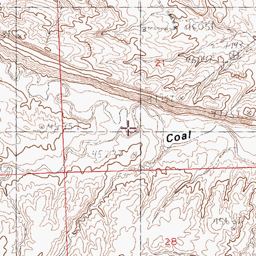 Topographic Map of South Fork Coal Draw, WY