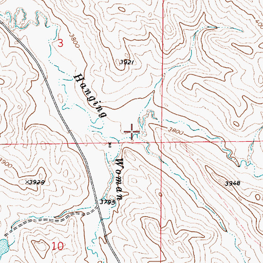 Topographic Map of South Fork Cottonwood Draw, WY