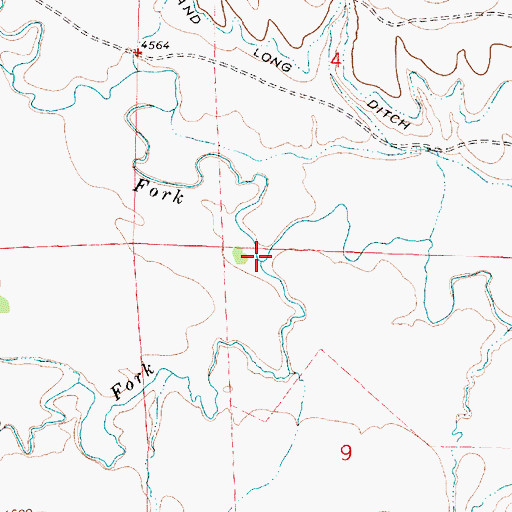 Topographic Map of South Fork Crazy Woman Creek, WY