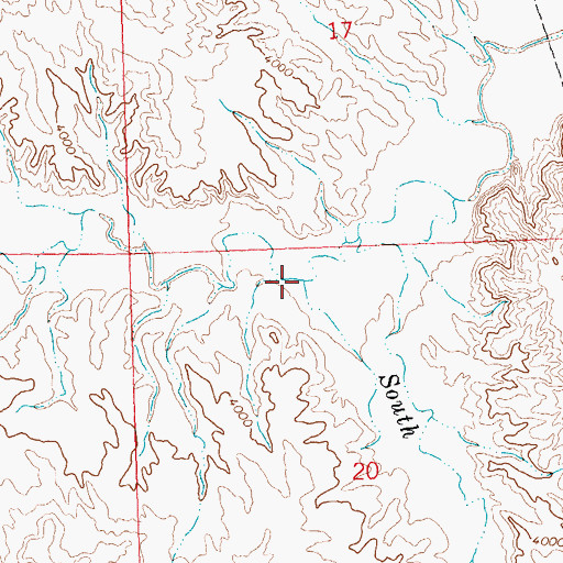Topographic Map of South Fork Elk Creek, WY