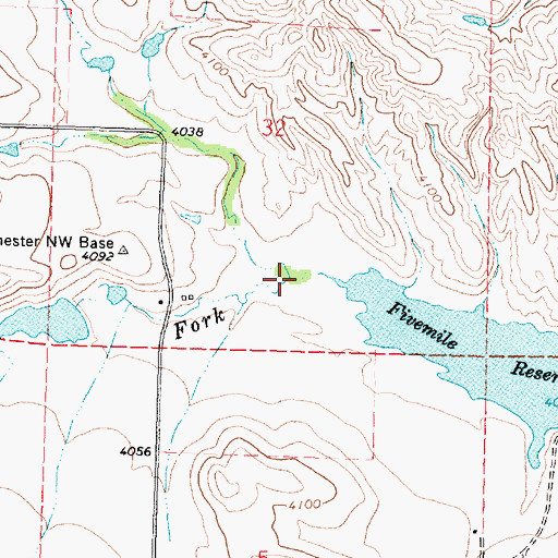 Topographic Map of South Fork Fivemile Creek, WY
