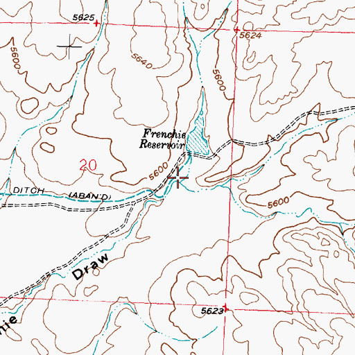 Topographic Map of South Fork Frenchie Draw, WY