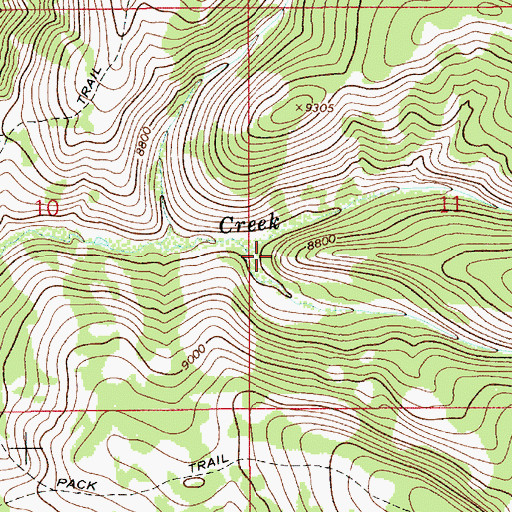Topographic Map of South Fork Hams Fork, WY