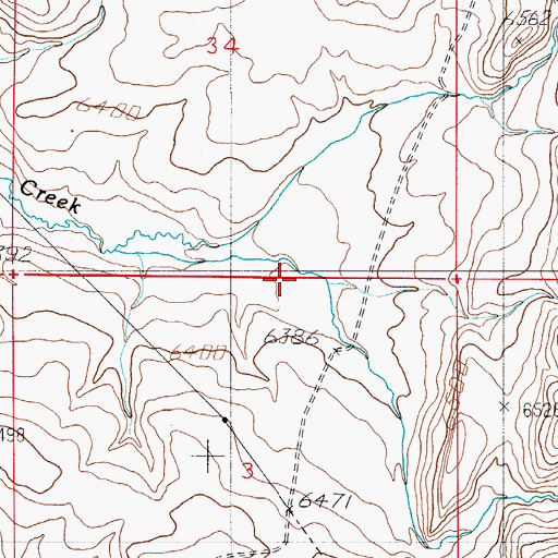 Topographic Map of South Fork Leeds Creek, WY