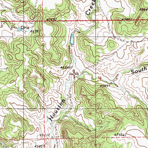 Topographic Map of South Fork Little Houston Creek, WY
