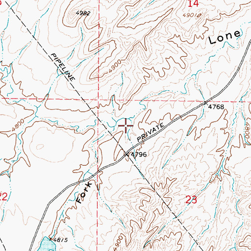Topographic Map of South Fork Lone Tree Gulch, WY