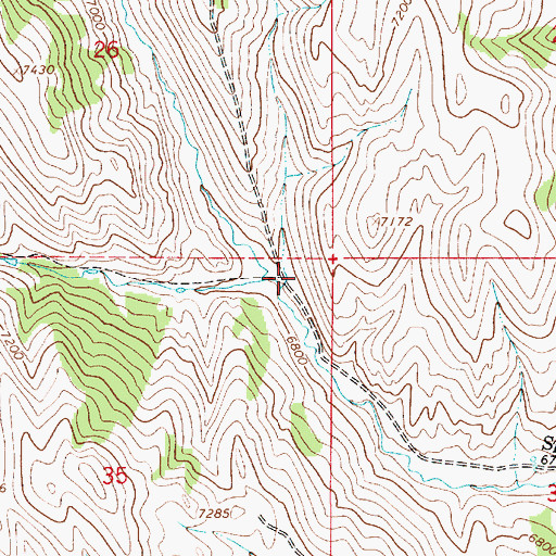 Topographic Map of South Fork Mill Creek, WY
