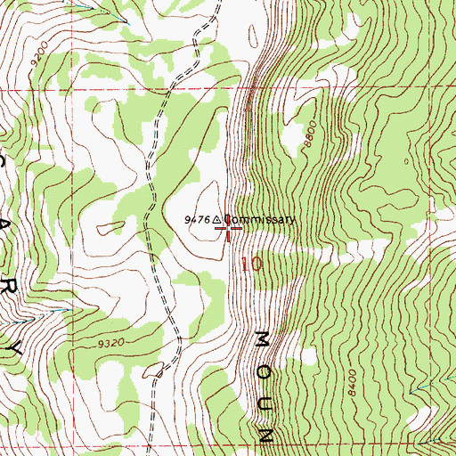 Topographic Map of South Fork Mountain, WY