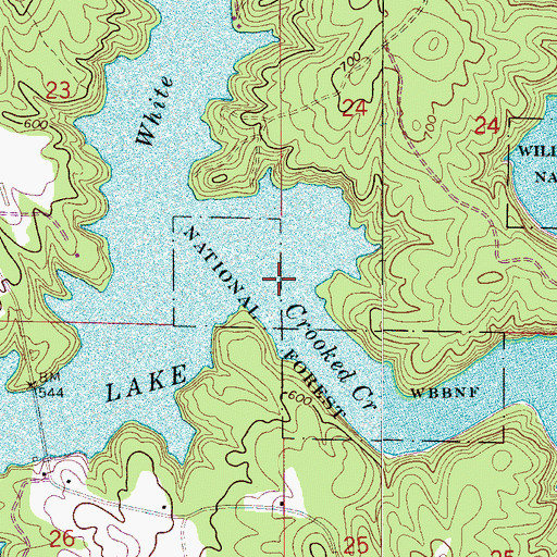 Topographic Map of Crooked Creek, AL