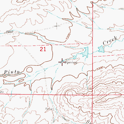 Topographic Map of South Fork Pinto Creek, WY