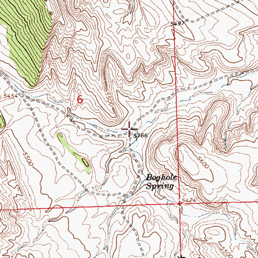 Topographic Map of South Fork Pumpkin Draw, WY