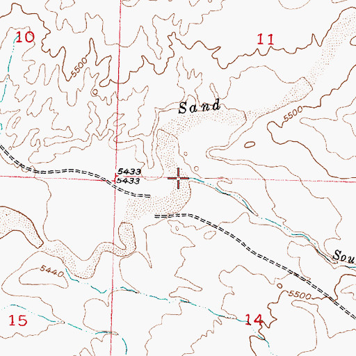 Topographic Map of South Fork Sand Creek, WY