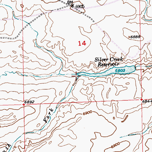 Topographic Map of South Fork Silver Creek, WY