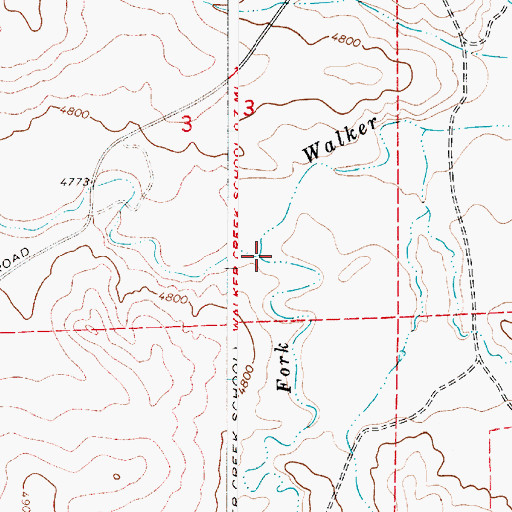 Topographic Map of South Fork Walker Creek, WY
