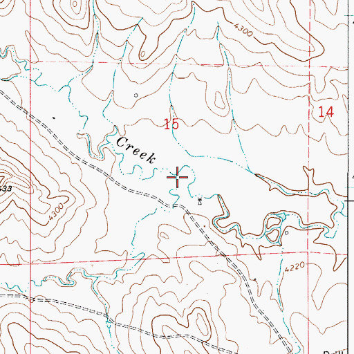 Topographic Map of South Fork West Fork Miller Creek, WY