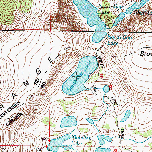 Topographic Map of South Gap Lake, WY