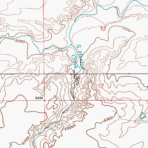 Topographic Map of South Hunton Creek, WY