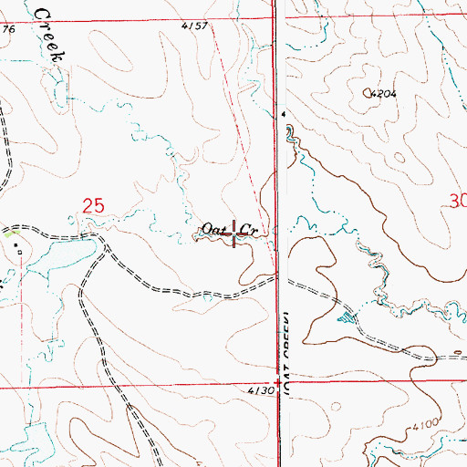Topographic Map of South Oat Creek, WY