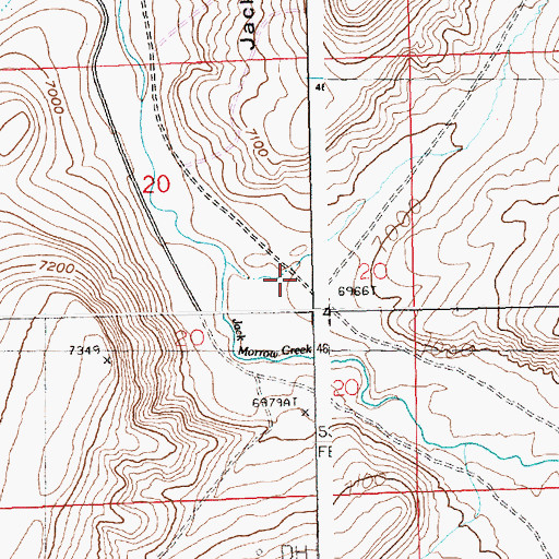 Topographic Map of South Packsaddle Canyon, WY