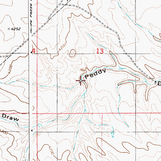 Topographic Map of South Peddy Draw, WY