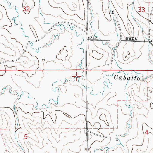 Topographic Map of South Prong Caballo Creek, WY
