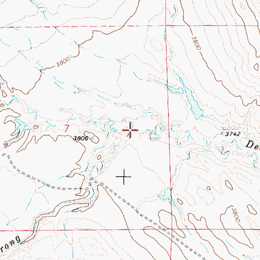 Topographic Map of South Prong Deadman Creek, WY