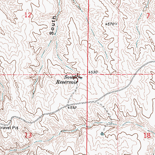 Topographic Map of South Reservoir, WY