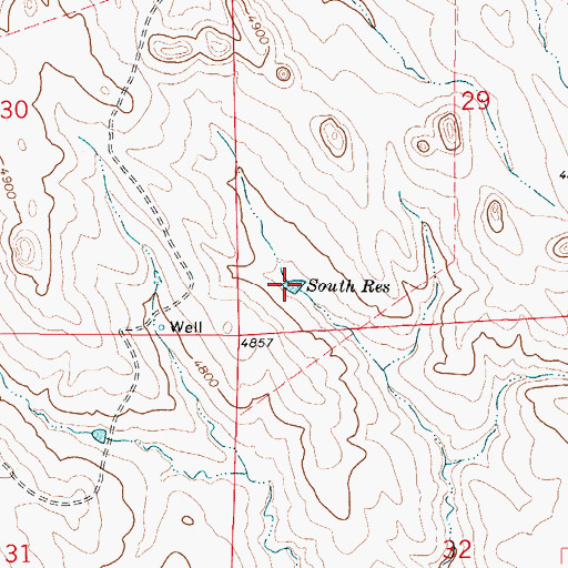 Topographic Map of South Reservoir, WY