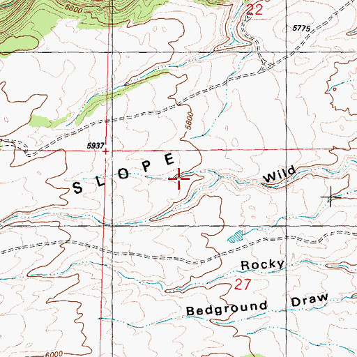 Topographic Map of South River Slope, WY
