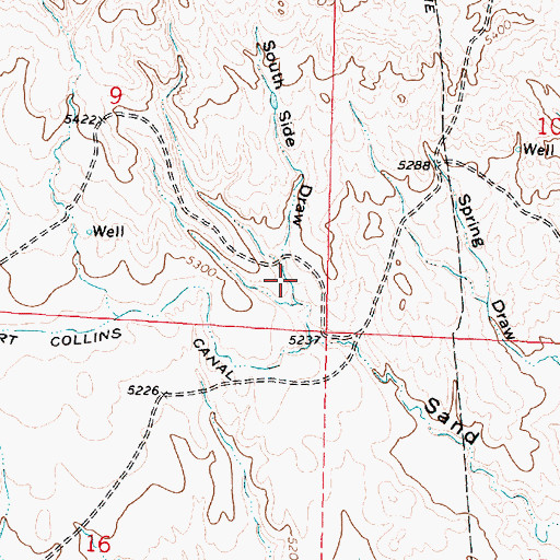 Topographic Map of South Side Draw, WY