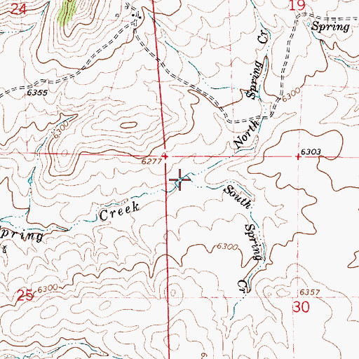 Topographic Map of South Spring Creek, WY