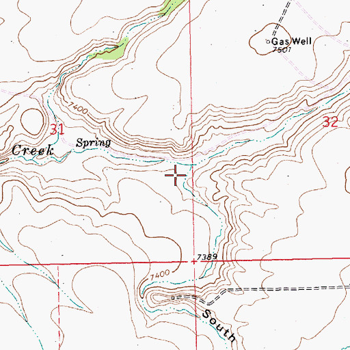 Topographic Map of South Spring Draw, WY