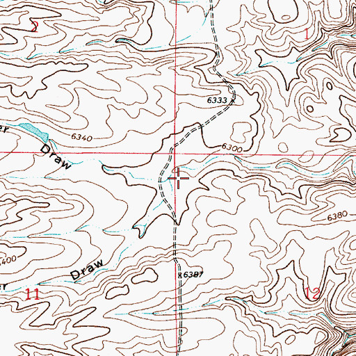 Topographic Map of South Steer Draw, WY