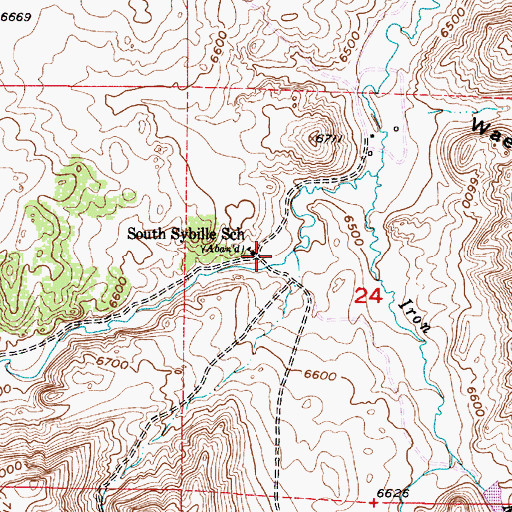 Topographic Map of South Sybille School, WY