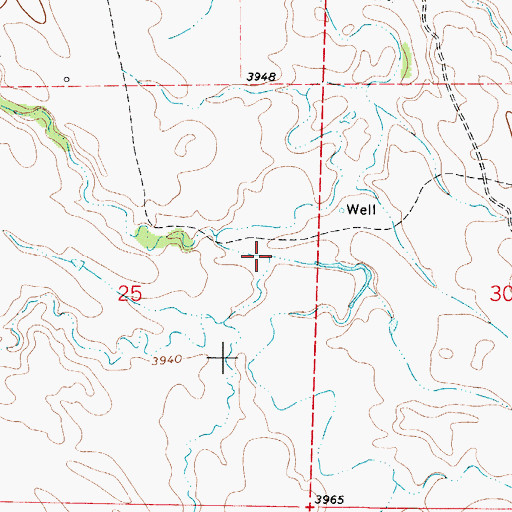 Topographic Map of South Twin Creek, WY