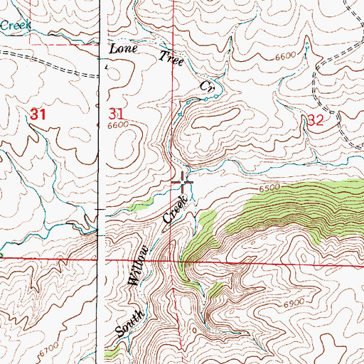 Topographic Map of Gross Creek, WY