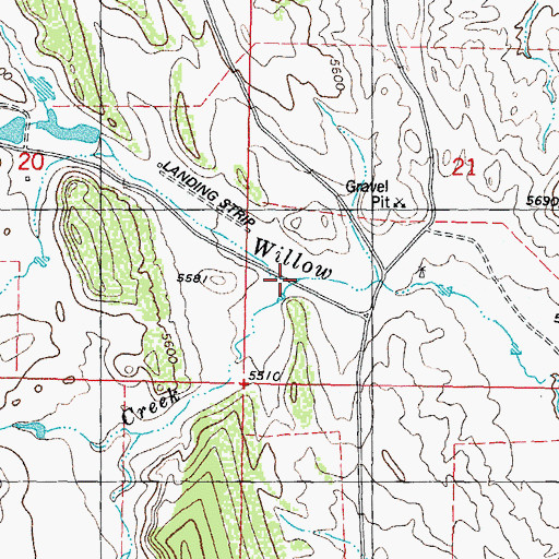 Topographic Map of South Willow Creek, WY