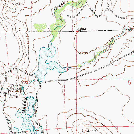 Topographic Map of Spanish Creek, WY