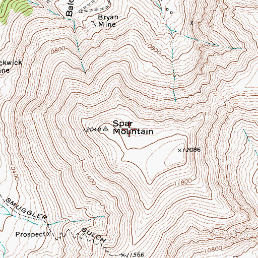Topographic Map of Spar Mountain, WY