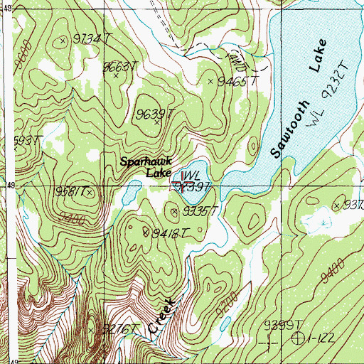 Topographic Map of Sparhawk Lake, WY