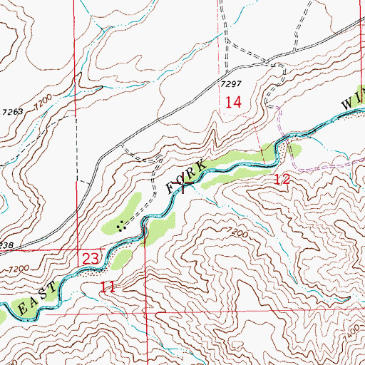Topographic Map of Spear Creek, WY